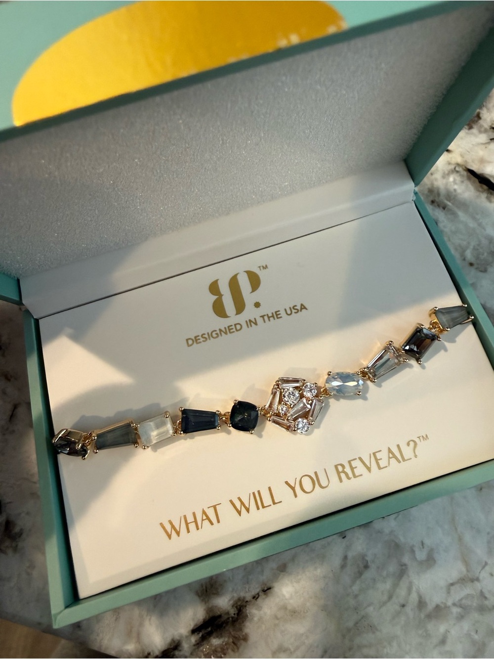 BP Jewel Candy Gold-Tone You Earned this Trp Multi-Stone Bracelet